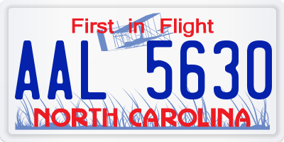 NC license plate AAL5630