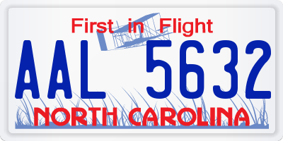 NC license plate AAL5632