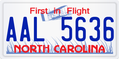 NC license plate AAL5636