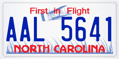 NC license plate AAL5641