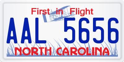 NC license plate AAL5656