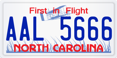 NC license plate AAL5666