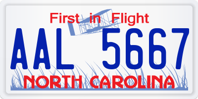 NC license plate AAL5667