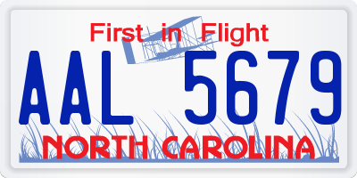 NC license plate AAL5679