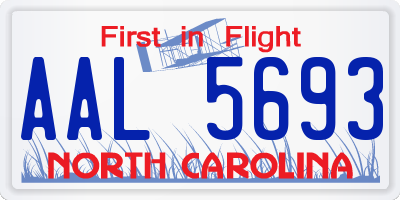 NC license plate AAL5693