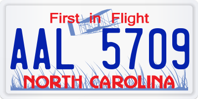 NC license plate AAL5709