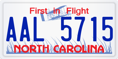 NC license plate AAL5715