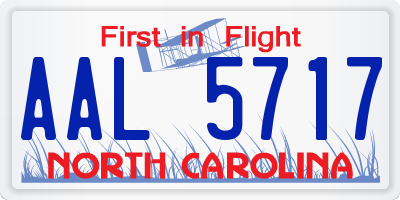 NC license plate AAL5717