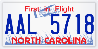 NC license plate AAL5718