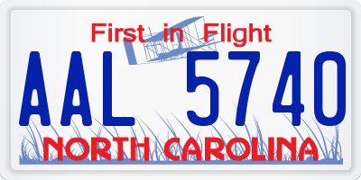 NC license plate AAL5740