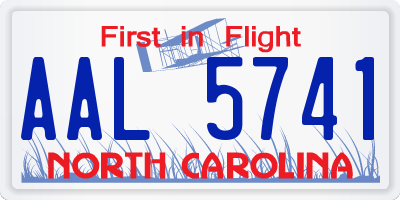 NC license plate AAL5741