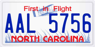 NC license plate AAL5756