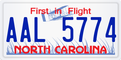 NC license plate AAL5774