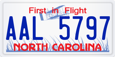 NC license plate AAL5797
