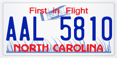 NC license plate AAL5810