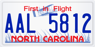 NC license plate AAL5812