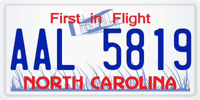 NC license plate AAL5819