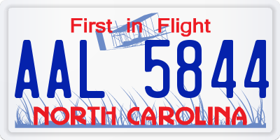 NC license plate AAL5844