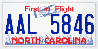 NC license plate AAL5846