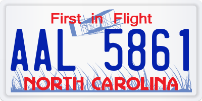 NC license plate AAL5861