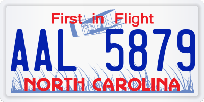 NC license plate AAL5879