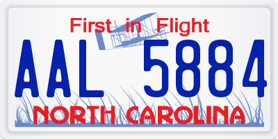 NC license plate AAL5884