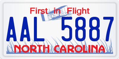 NC license plate AAL5887