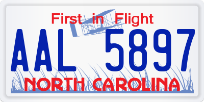 NC license plate AAL5897