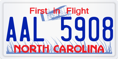NC license plate AAL5908