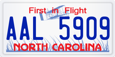 NC license plate AAL5909