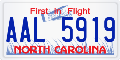 NC license plate AAL5919