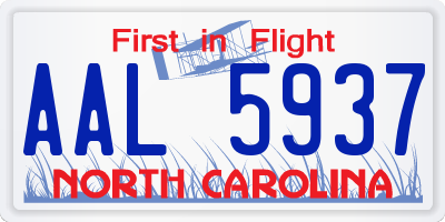 NC license plate AAL5937