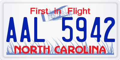 NC license plate AAL5942