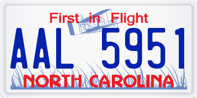 NC license plate AAL5951
