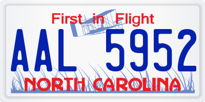 NC license plate AAL5952