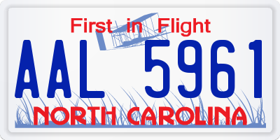 NC license plate AAL5961
