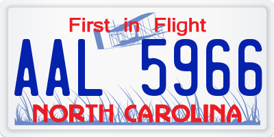NC license plate AAL5966
