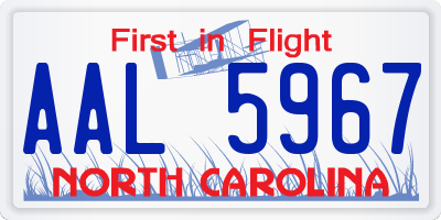 NC license plate AAL5967