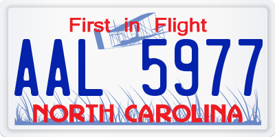 NC license plate AAL5977