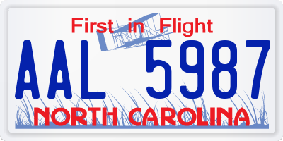 NC license plate AAL5987
