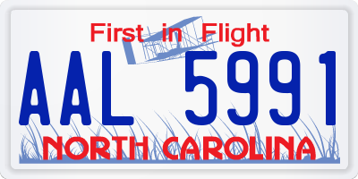 NC license plate AAL5991