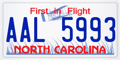NC license plate AAL5993