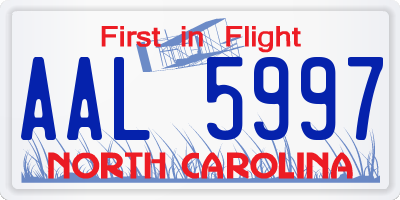 NC license plate AAL5997