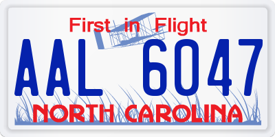 NC license plate AAL6047