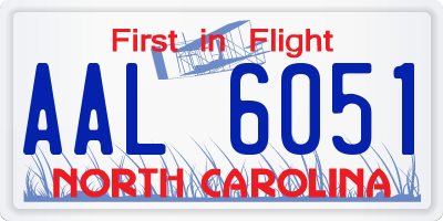 NC license plate AAL6051