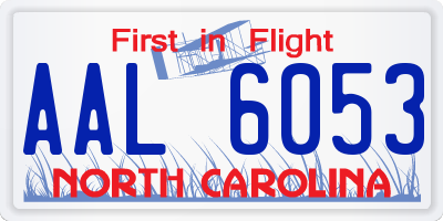 NC license plate AAL6053
