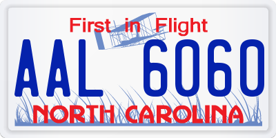 NC license plate AAL6060