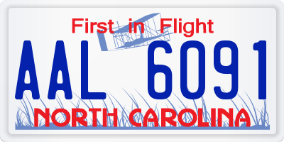 NC license plate AAL6091