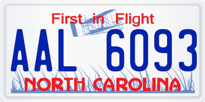 NC license plate AAL6093