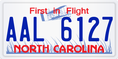 NC license plate AAL6127
